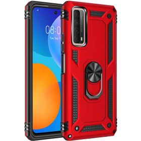 Adige Huawei P Smart 2021 Kırmızı Vega Yüzüklü Standlı Darbe Korumalı Kılıf