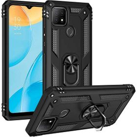 Adige Oppo A15 Siyah Vega Yüzüklü Standlı Darbe Korumalı Kılıf
