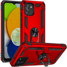 Adige Samsung Galaxy A03 Kırmızı Vega Yüzüklü Standlı Darbe Korumalı Kılıf