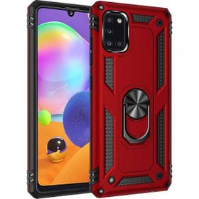 Adige Samsung Galaxy A31 Kırmızı Vega Yüzüklü Standlı Darbe Korumalı Kılıf