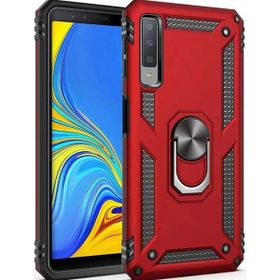 Adige Samsung Galaxy A7 2018 Kırmızı Vega Yüzüklü Standlı Darbe Korumalı Kılıf
