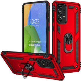 Adige Samsung Galaxy A73 Kırmızı Vega Yüzüklü Standlı Darbe Korumalı Kılıf