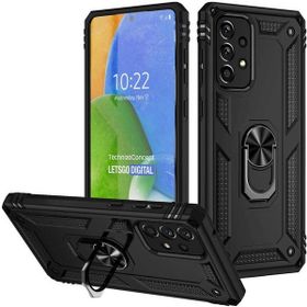 Adige Samsung Galaxy A73 Siyah Vega Yüzüklü Standlı Darbe Korumalı Kılıf