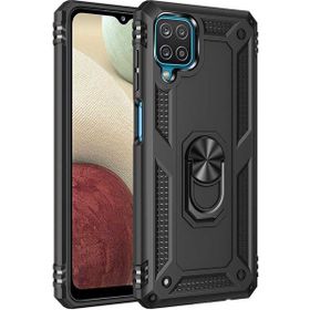 Adige Samsung Galaxy M32 Siyah Vega Yüzüklü Standlı Darbe Korumalı Kılıf