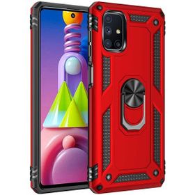Adige Samsung Galaxy M51 Kırmızı Vega Yüzüklü Standlı Darbe Korumalı Kılıf