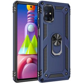 Adige Samsung Galaxy M51 Lacivert Vega Yüzüklü Standlı Darbe Korumalı Kılıf