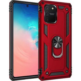 Adige Samsung Galaxy S10 Lite Kırmızı Vega Yüzüklü Standlı Darbe Korumalı Kılıf