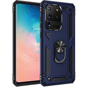 Adige Samsung Galaxy S20 Ultra Lacivert Vega Yüzüklü Standlı Darbe Korumalı Kılıf