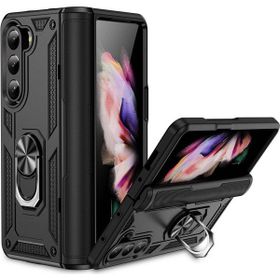 Adige Samsung Galaxy Z Fold 5 Siyah Vega Yüzüklü Standlı Darbe Korumalı Kılıf