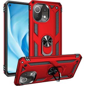 Adige Xiaomi Mi 11 Lite Kırmızı Vega Yüzüklü Standlı Darbe Korumalı Kılıf