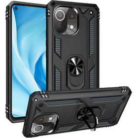 Adige Xiaomi Mi 11 Lite Siyah Vega Yüzüklü Standlı Darbe Korumalı Kılıf