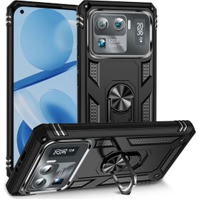 Adige Xiaomi Mi 11 Ultra Siyah Vega Yüzüklü Standlı Darbe Korumalı Kılıf