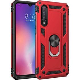 Adige Xiaomi Mi 9 Kırmızı Vega Yüzüklü Standlı Darbe Korumalı Kılıf