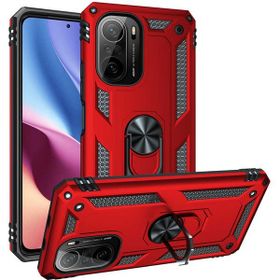 Adige Xiaomi Poco F3 Kırmızı Vega Yüzüklü Standlı Darbe Korumalı Kılıf