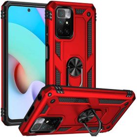 Adige Xiaomi Redmi 10 2022 Kırmızı Vega Yüzüklü Standlı Darbe Korumalı Kılıf