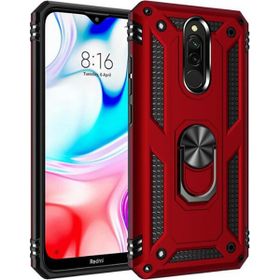 Adige Xiaomi Redmi 8 Kırmızı Vega Yüzüklü Standlı Darbe Korumalı Kılıf