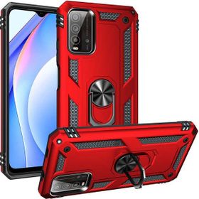 Adige Xiaomi Redmi Note 9 4G Kırmızı Vega Yüzüklü Standlı Darbe Korumalı Kılıf