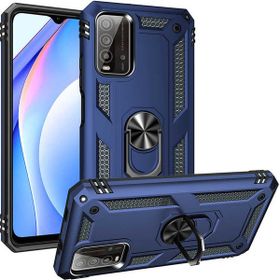 Adige Xiaomi Redmi Note 9 4G Lacivert Vega Yüzüklü Standlı Darbe Korumalı Kılıf
