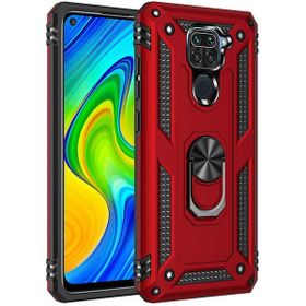 Adige Xiaomi Redmi Note 9 Kırmızı Vega Yüzüklü Standlı Darbe Korumalı Kılıf