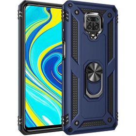 Adige Xiaomi Redmi Note 9 Pro Lacivert Vega Yüzüklü Standlı Darbe Korumalı Kılıf