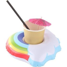 Adil Baba Eğlenceyi Sevenlere Gökkuşağı Bulut Float Bar 23x19 cm Şişme Bardak Tutucu