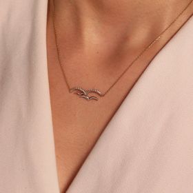 Adilidil 14 Ayar Taşlı Martı Kolye