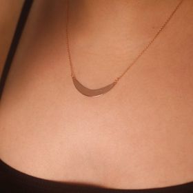 Adilidil Ay Modeli Rose Renk Plaka Kolye