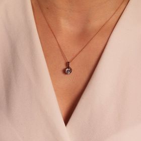 Adilidil Rose Renk Eskitme Taş Kolye