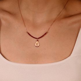 Adilidil Rose Renk Mor Taşlı Kolye