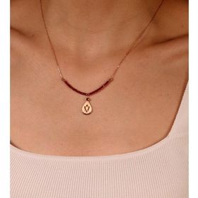Adilidil Rose Renk Mor Taşlı Kolye