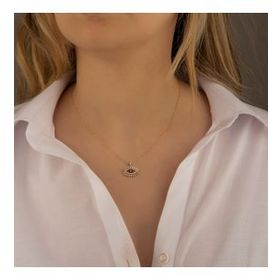 Adilidil Taşlı Göz 14 Ayar Altın Kolye