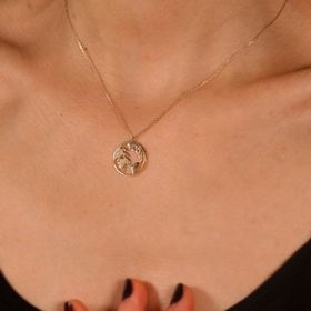 Adilidil Taşsız Plaka Dünya Kolye