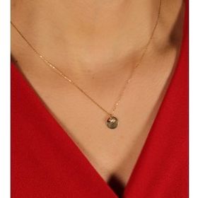 Adilidil Tek Taş Sallantılı Plaka Kolye