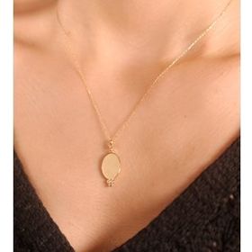 Adilidil Yeni Model Taşlı Plaka Kolye