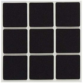 Adilon 9'lu 35x35 mm Kare Siyah Eva Bazlı Keçe
