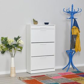 Adore Flat Kapaklı Çekmeceli 3 Katlı Ayakkabılık