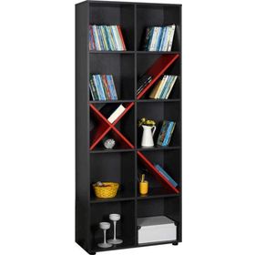 Adore Gaming Antrasit Kırmızı 75x188x30 cm 10 Raflı Kitaplık