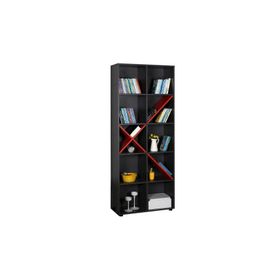 Adore Gaming Antrasit Kırmızı 75x188x30 cm 10 Raflı Kitaplık