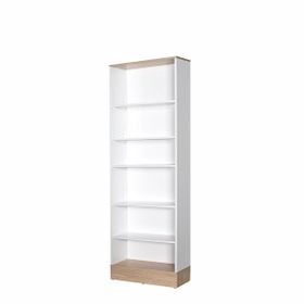Adore İtalyan Meşe / Beyaz Base Genç Odası 6 Raflı Kitaplık