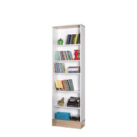 Adore İtalyan Meşe / Beyaz Base Genç Odası 6 Raflı Kitaplık