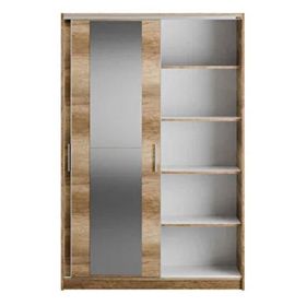 Adore Mobilya 120x182x52 cm Açık Ceviz Sürgülü Aynalı Gardırop