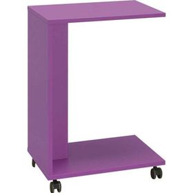 Adore Mobilya 35x65x45 cm Mor Çok Amaçlı Tekerlekli C Koltuk Sehpası