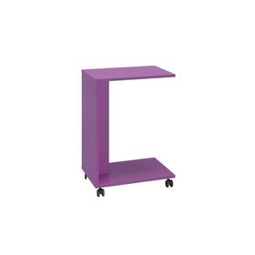 Adore Mobilya 35x65x45 cm Mor Çok Amaçlı Tekerlekli C Koltuk Sehpası