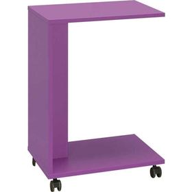 Adore Mobilya 35x65x45 cm Mor Çok Amaçlı Tekerlekli C Koltuk Sehpası