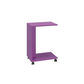 Adore Mobilya 35x65x45 cm Mor Çok Amaçlı Tekerlekli C Koltuk Sehpası