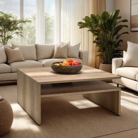 Adore Mobilya 90x42x90 cm Açık Ceviz Tori Kare Orta Sehpa