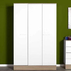 Adore Mobilya Base Beyaz 3 Kapılı İtalyan Meşe Gardrop