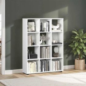 Adore Mobilya Cubic 104x140.5x30 cm Beyaz Kitaplık