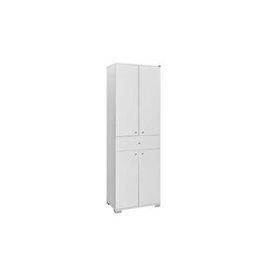 Adore Mobilya Diamond Tek Çekmeceli ve 4 Kapaklı Parlak Lake Beyaz 60 x 187 x 38 cm Dolap