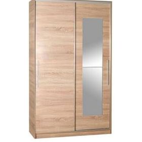 Adore Mobilya Elit Plus 120x207x52 cm Sonoma Aynalı Sürgülü Gardırop